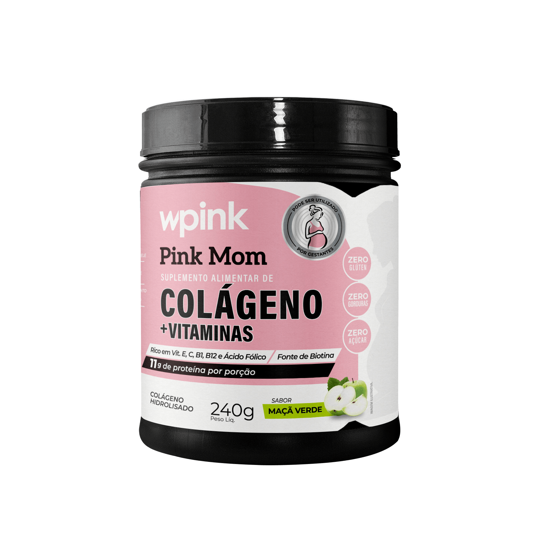 Colágeno Pink Mom Maçã Verde - 240g